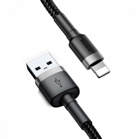 Кабель USB to Lightning Baseus Cafule 2.4 A 0.5 m (gray/black)